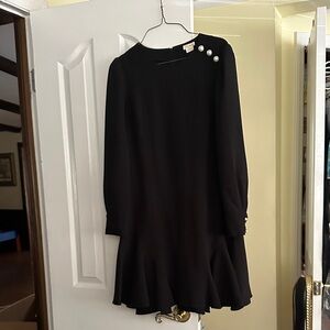 Shoshanna Elegant Black Dress with Pearl Accents